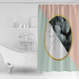 Pink Marbling texture of tropical plants Waterproof Durable Shower Curtain - LeobonZone