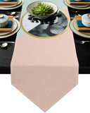Pink Marbling texture of tropical plants Table Runner Place Mats Sharp Angle - LeobonZone