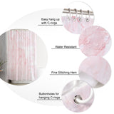 Pink Marble Texture Waterproof Durable Shower Curtain - LeobonZone