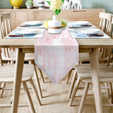 Pink Marble Texture Table Runner Place Mats Sharp Angle - LeobonZone