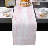 Pink Marble Texture Table Flag And Table Mat Suit - LeobonZone