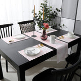 Pink Marble Texture Table Flag And Table Mat Suit - LeobonZone