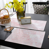 Pink Marble Texture Table Flag And Table Mat Suit - LeobonZone