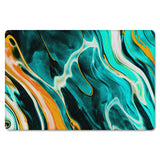 Green Oil painting marble texture Leather Doormat - LeobonZone