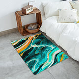 Green Oil painting marble texture Leather Doormat - LeobonZone