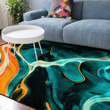 Green Oil painting marble texture Sponge Rillet Rubber Rugs - LeobonZone