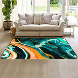 Green Oil painting marble texture Sponge Rillet Rubber Rugs - LeobonZone