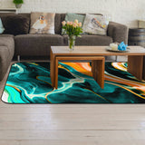 Green Oil painting marble texture Sponge Rillet Rubber Rugs - LeobonZone