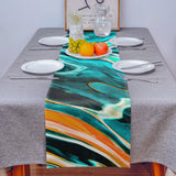 Green Oil painting marble texture Table Runner Place Mats - LeobonZone