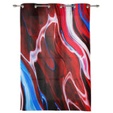 Red Oil painting marble texture window curtains - LeobonZone