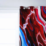 Red Oil painting marble texture window curtains - LeobonZone