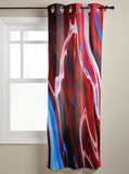 Red Oil painting marble texture window curtains - LeobonZone