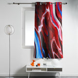 Red Oil painting marble texture window curtains - LeobonZone