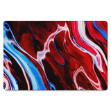 Red Oil painting marble texture Leather Doormat - LeobonZone