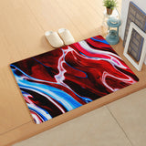 Red Oil painting marble texture Leather Doormat