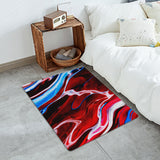 Red Oil painting marble texture Leather Doormat - LeobonZone