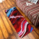 Red Oil painting marble texture Leather Doormat - LeobonZone