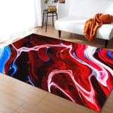 Red Oil painting marble texture Right Angle Felt Rugs - LeobonZone