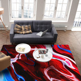 Red Oil painting marble texture Right Angle Felt Rugs - LeobonZone