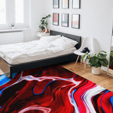 Red Oil painting marble texture Right Angle Felt Rugs - LeobonZone