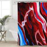 Red Oil painting marble texture Waterproof Durable Shower Curtain - LeobonZone