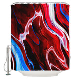 Red Oil painting marble texture Waterproof Durable Shower Curtain - LeobonZone