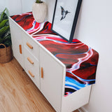 Red Oil painting marble texture Table Runner Place Mats - LeobonZone