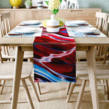Red Oil painting marble texture Table Runner Place Mats - LeobonZone