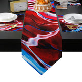 Red Oil painting marble texture Table Flag And Table Mat Suit Sharp angle - LeobonZone