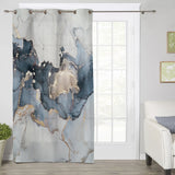 Grey Marble texture Golden line window curtains