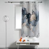 Grey Marble texture Golden line window curtains - LeobonZone