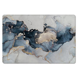 Grey Marble texture Golden line Leather Doormat - LeobonZone