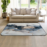 Grey Marble texture Golden line Sponge Rillet Rubber Rugs - LeobonZone