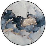 Grey Marble texture Golden line Circular Felt Rugs - LeobonZone