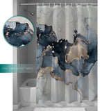Grey Marble texture Golden line Waterproof Durable Shower Curtain - LeobonZone