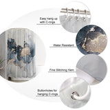 Grey Marble texture Golden line Waterproof Durable Shower Curtain - LeobonZone