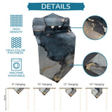 Grey Marble texture Golden line Table Runner Place Mats Sharp Angle - LeobonZone