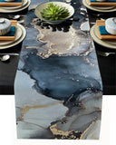 Grey Marble texture Golden line Table Runner Place Mats - LeobonZone