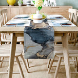 Grey Marble texture Golden line Table Runner Place Mats - LeobonZone