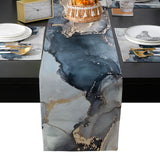 Grey Marble texture Golden line Table Flag And Table Mat Suit - LeobonZone