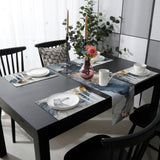 Grey Marble texture Golden line Table Flag And Table Mat Suit - LeobonZone