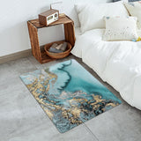 Marble texture Golden line Leather Doormat - LeobonZone