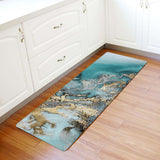 Marble texture Golden line Leather Doormat - LeobonZone