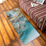 Marble texture Golden line Leather Doormat - LeobonZone