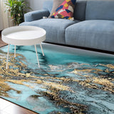Marble texture Golden line Sponge Rillet Rubber Rugs - LeobonZone