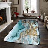 Marble texture Golden line Sponge Rillet Rubber Rugs - LeobonZone