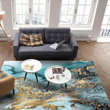 Marble texture Golden line Right Angle Felt Rugs - LeobonZone