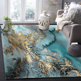 Marble texture Golden line Right Angle Felt Rugs - LeobonZone