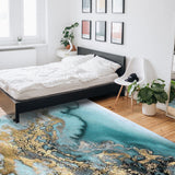 Marble texture Golden line Right Angle Felt Rugs - LeobonZone