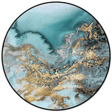 Marble texture Golden line Circular Felt Rugs - LeobonZone